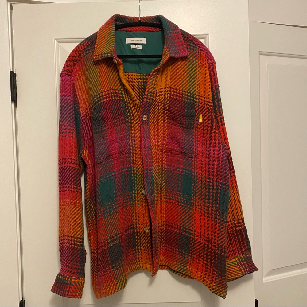 Colorful Plaid Button-Up Shirt